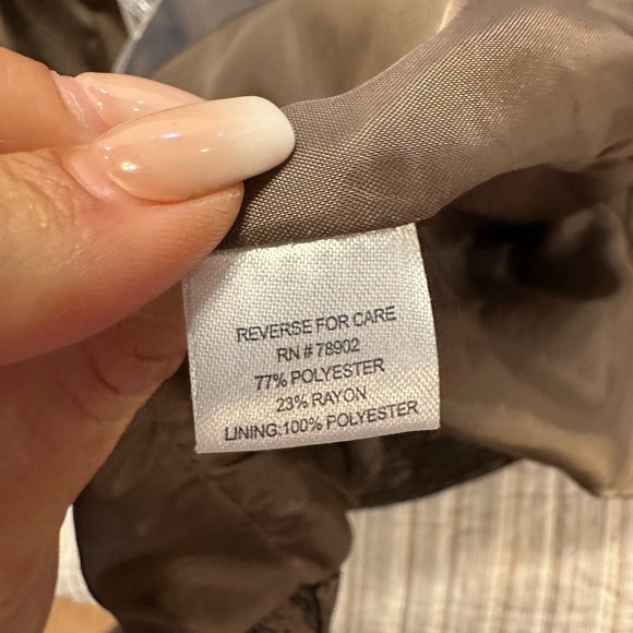 ERIN by Erin London Blazer Jacket PM Metallic Bronze Croc Textured Petite Medium - Picture 8 of 10